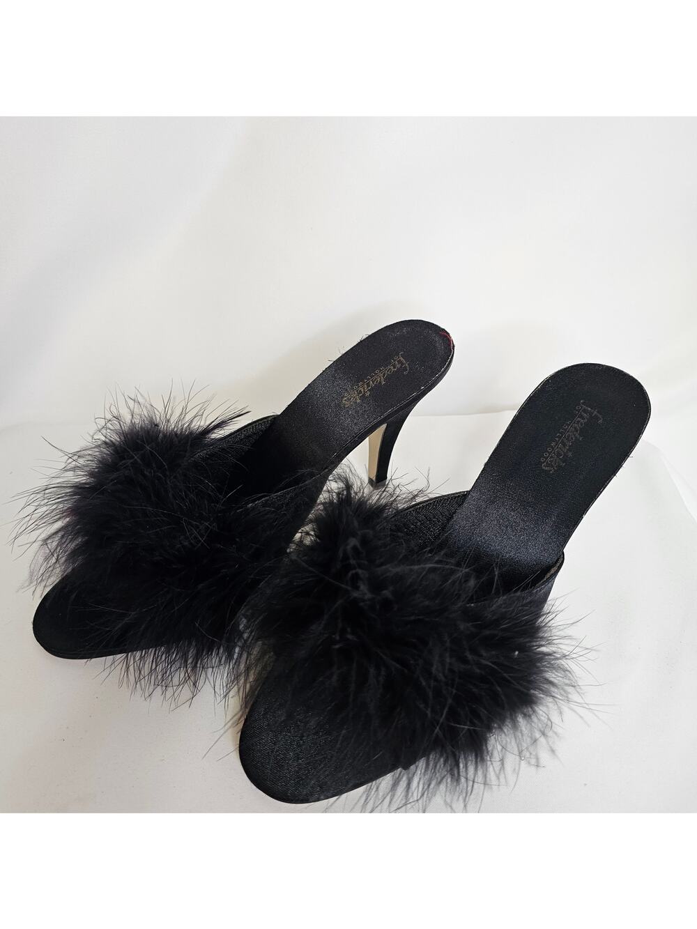 NIB Vintage Fredricks Marabou Slipper Heels 7 Y2K 90s
